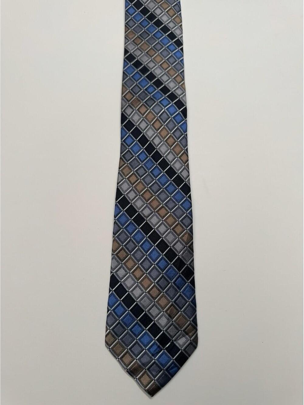 Pronto Uomo Men's 100% Silk Tie - Picture 2 of 3